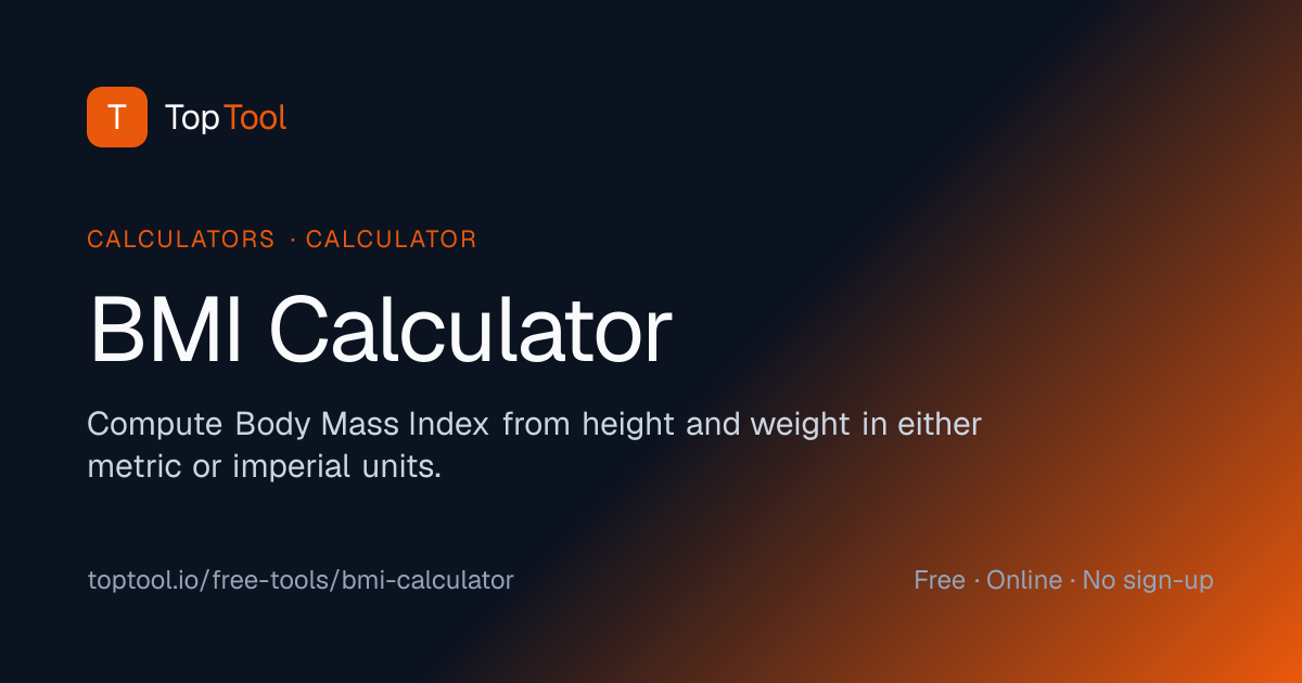 BMI Calculator - Calculator | TopTool